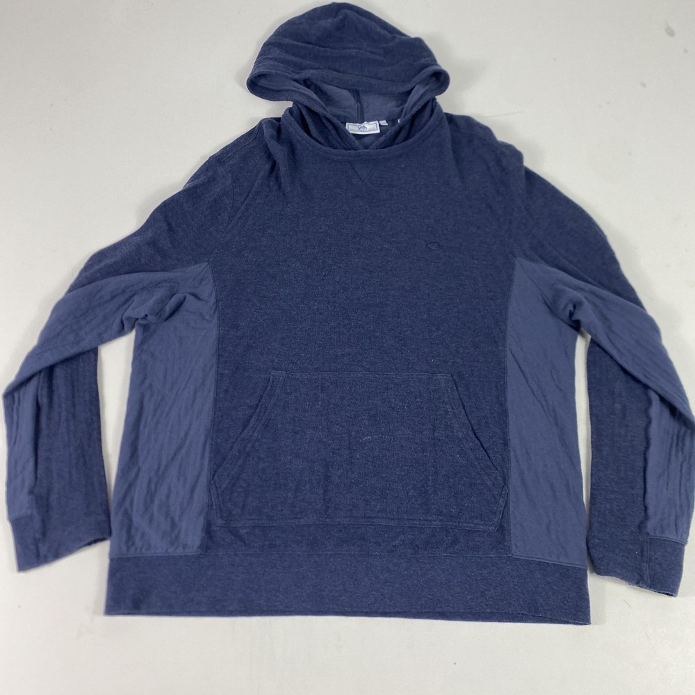 Southern Tide Hoodie Mens XL Blue Pullover Hooded Pockets Knit Cotton Logo